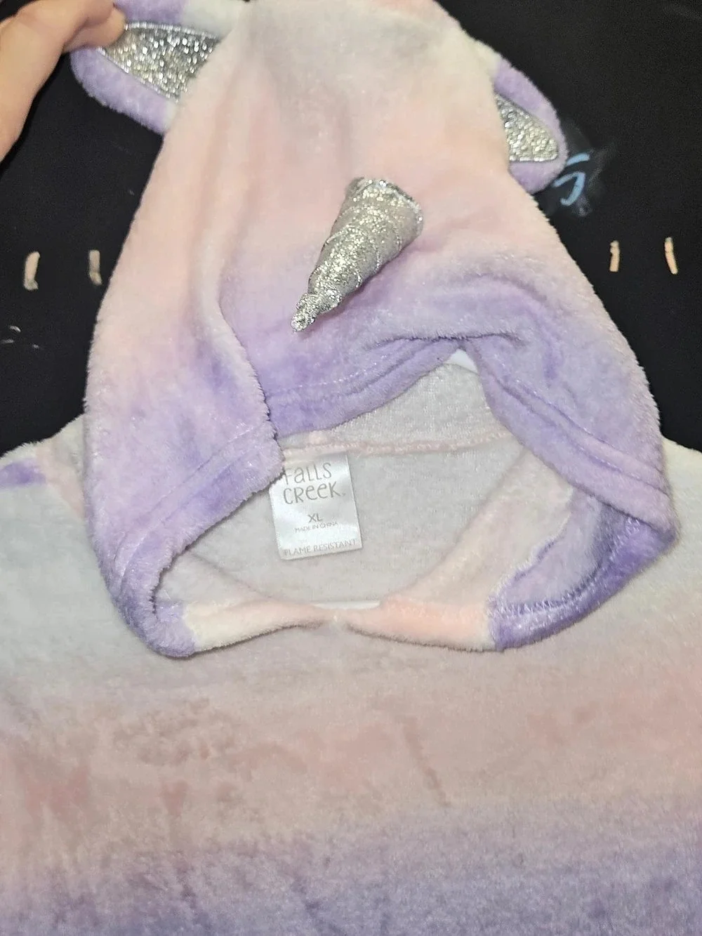 Falls Creek Warm Soft Fuzzy Cozy Girls Pullover Tunic Purple & Pink XL